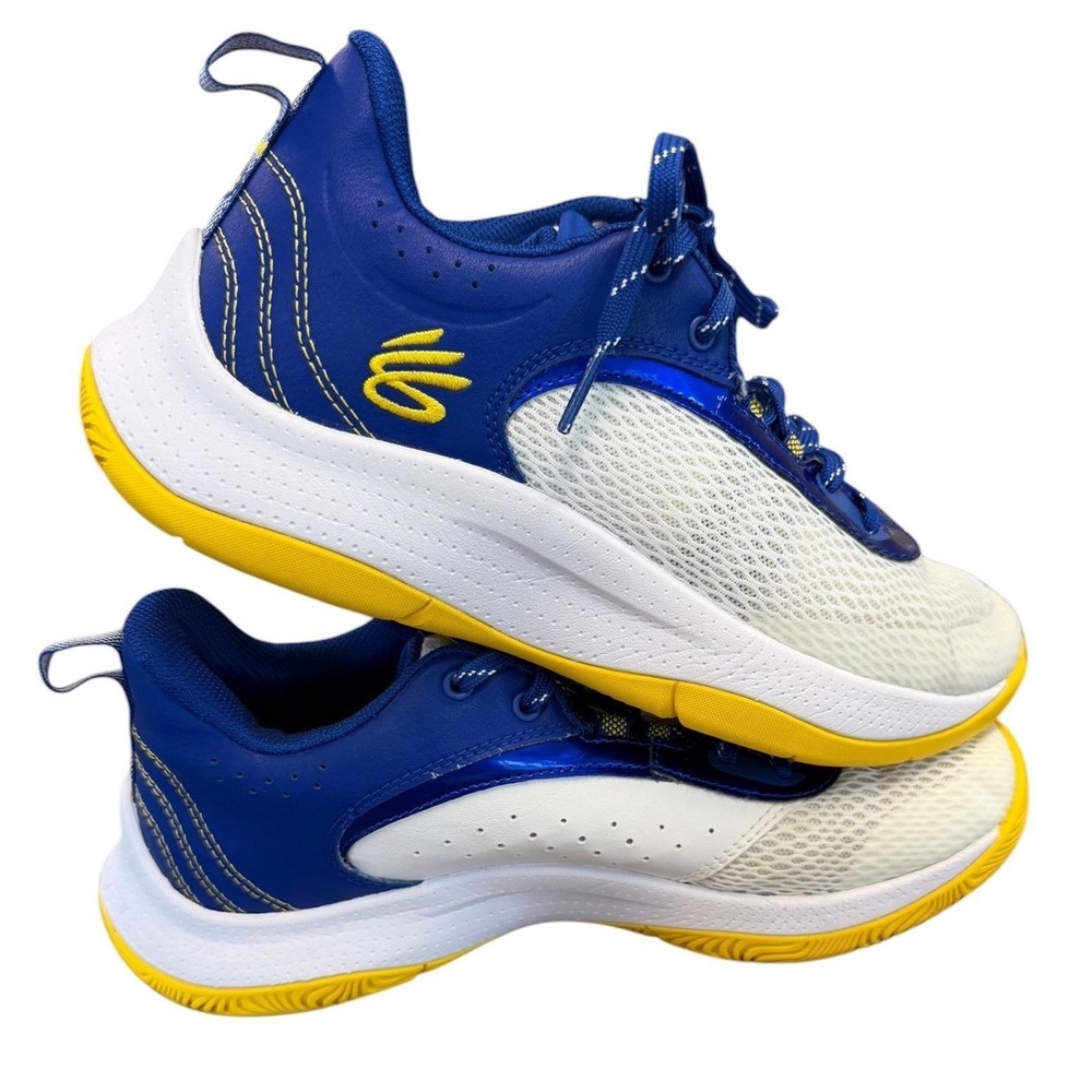 Under Armour Curry Splash 24 Basketball Shoes Blue White Yellow Mens Sneaker 6.5